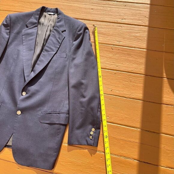 Burberry Suit Jacket Blazer Size 42R Mens Navy Blue Wool Single Vent 2 Button - Picture 7 of 15